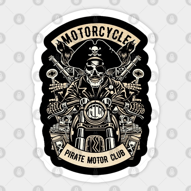 Motorcycle Pirate Club Sticker by Tempe Gaul